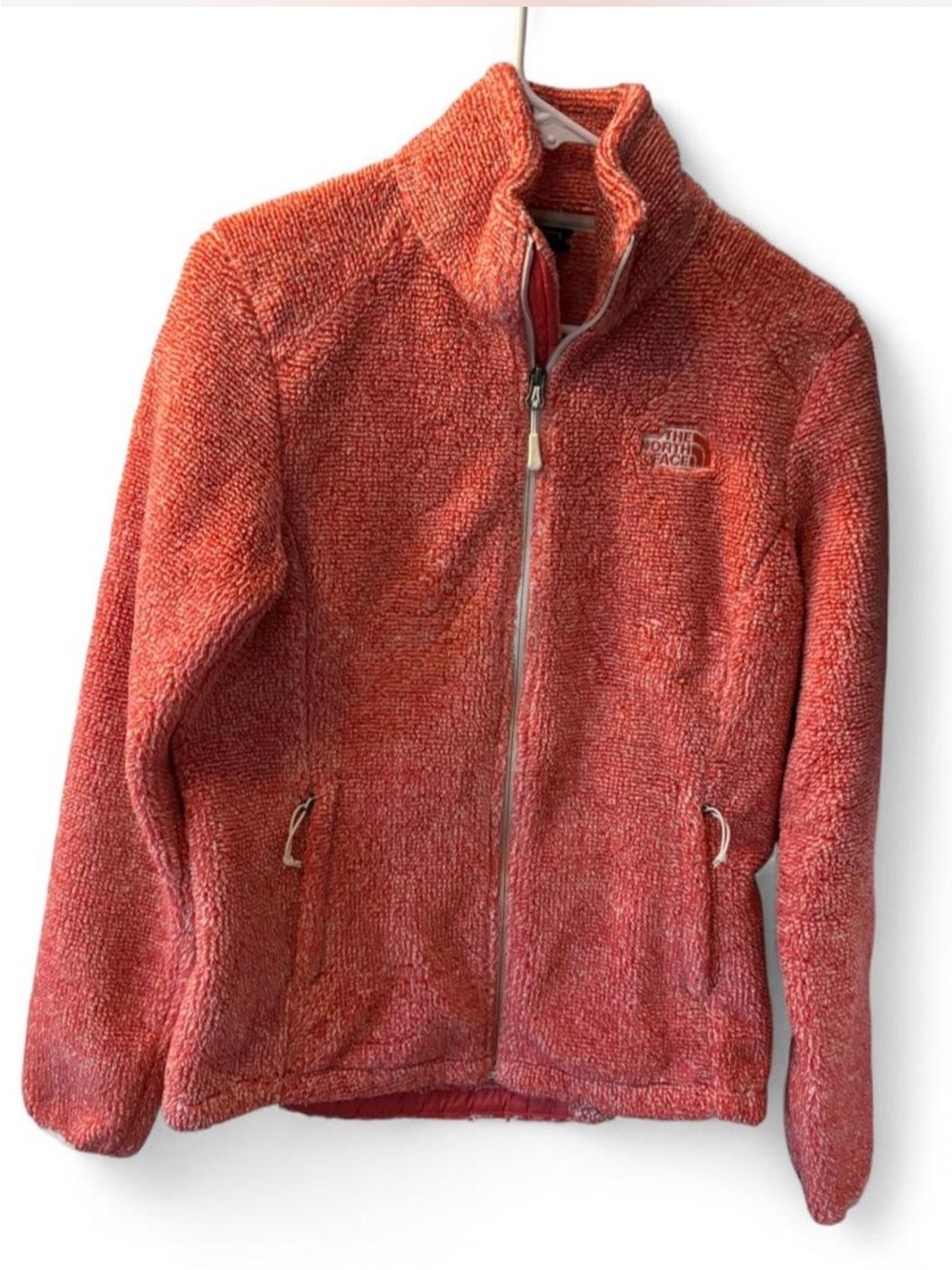 The North Face Womens Coral Pink Osito 2 Sherpa Full Zip Jacket Gorpcore Outdoor